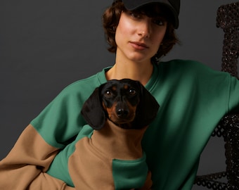 Hund & Mensch passendes weiches Baumwoll-Sweatshirt, Haustier und Besitzer-Set, Haustierbesitzer-Hundeliebhaber-Geschenk