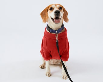 Dog Turtleneck Sweatshirt - Organic Soft Cotton - Red