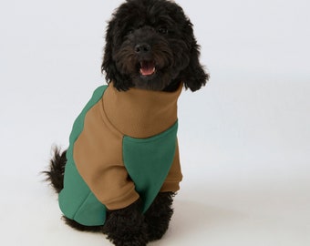 Dog Turtleneck Sweatshirt  - Green/Beige