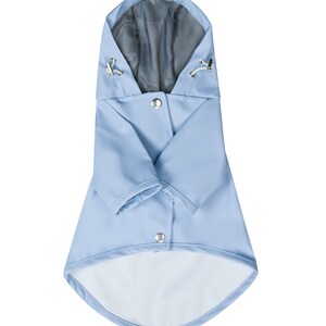 Dog Raincoat with Hood Water Resistant Light Blue image 5