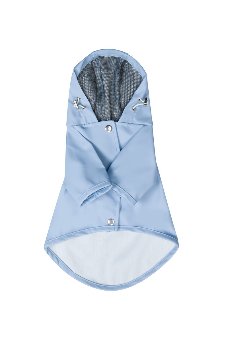 Dog Raincoat with Hood Water Resistant Light Blue image 5