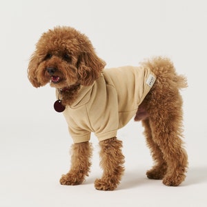 Dog Hoodie Soft Cotton Cream image 1