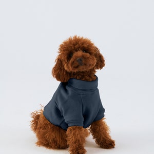 Sudadera de cuello alto para perros Algodón suave orgánico Azul imagen 4