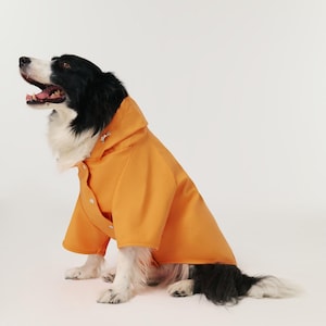 Tangerine Orange Waterproof Dog Raincoat, Hooded Rain Coat for Small to Large Dogs, Water Resistant Dog Raincoat, Dog Mom Gift