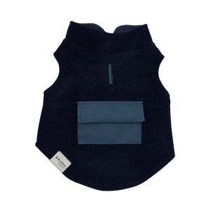 Dog Polar Vest Organic Soft Cotton Navy image 2