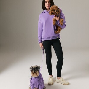 Dog & Human Matching Soft Cotton Hoodies, Matching Set For You and Your Pet, Matching Pet and Owner Set Lilac image 2