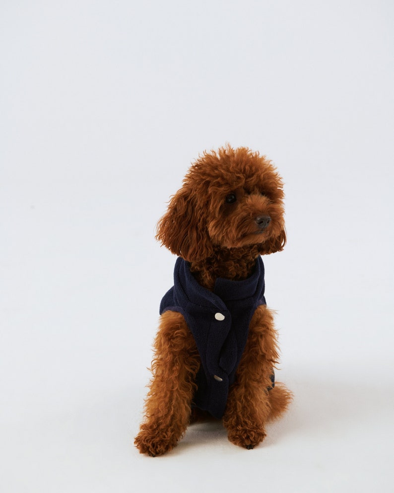 Dog Polar Vest Organic Soft Cotton Navy image 1