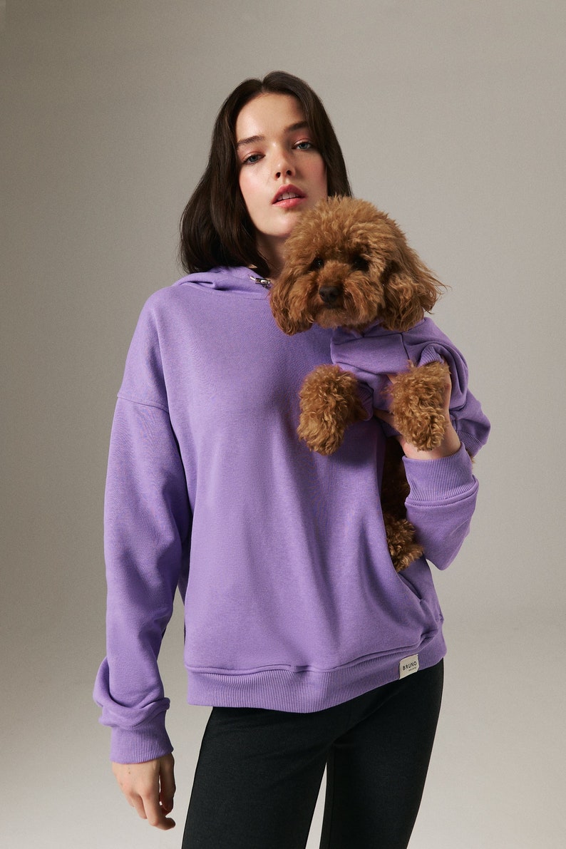 Dog & Human Matching Soft Cotton Hoodies, Matching Set For You and Your Pet, Matching Pet and Owner Set Lilac image 1