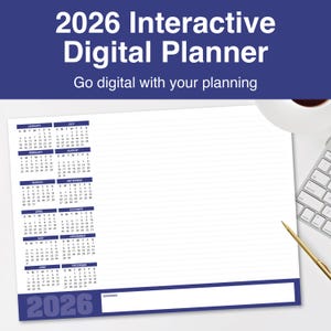 2026 Digital Interaktiver Schreibtisch Planer, bearbeiten Sie zu Hause oder bringen Sie ihn zu Ihrem lokalen Drucker