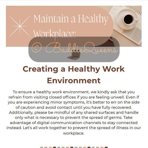 Workplace Wellness Sign