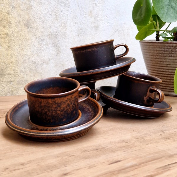 Arabia of Finland Ruska Espresso Coffee Cup and Saucer Design by Ulla Procopé.