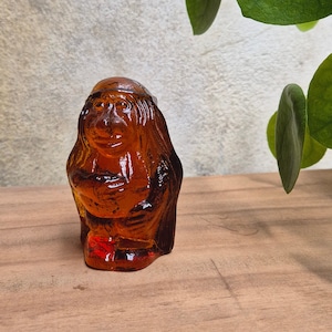 Konst Glashyttan Urshult Sweden Brown Glass Troll Figurine.