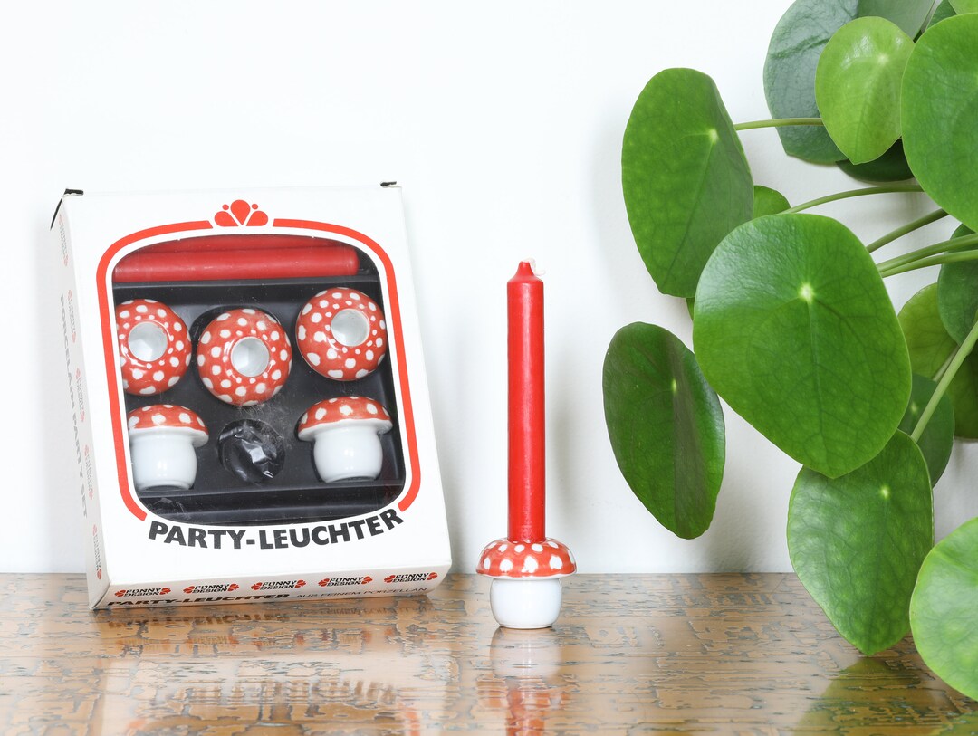 Funny Leuchter Red Mushroom Mini Candle Holder Party Set Mini Etsy