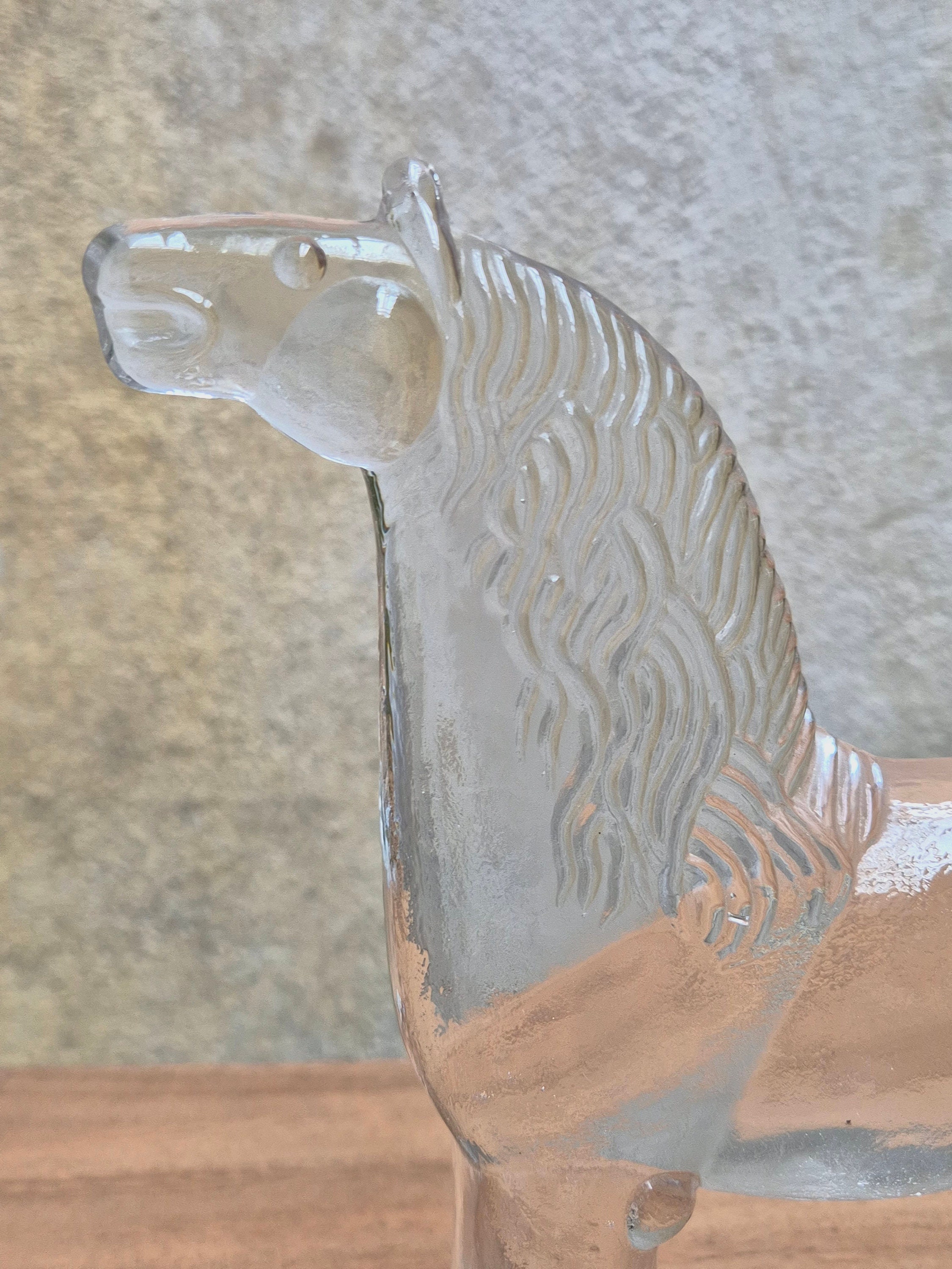 Kosta Boda Sweden Large Glass Horse Figurine Design Bertil Kosta Boda Sweden Large Glass Horse Figurine Design Bertil