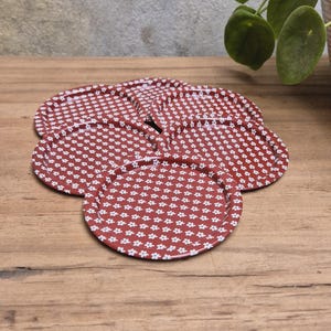 Södahl Brown Coaster Set with Small White Flowers Danish Design Made in Denmark.