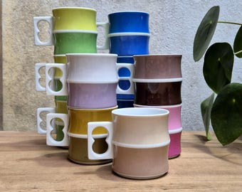 Taza de café vintage Arzberg Porzellanfabrik, Alemania, años 70, diseño cromático: diseño alemán de mediados de siglo