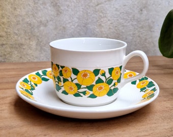 Egersunds Fayancefabriks Co Napoli Tea Cup and Saucer Made in Norway Design by Grete Rønning.