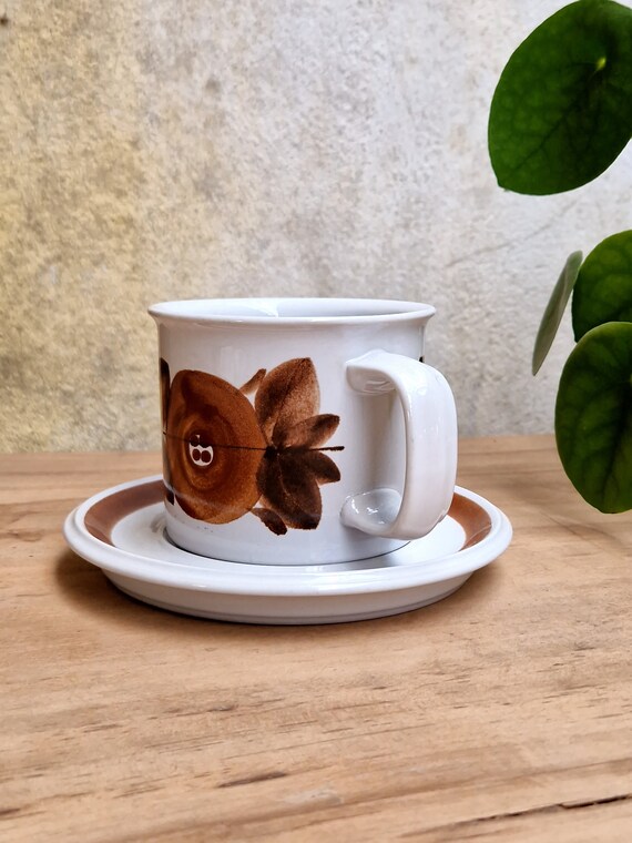 Arabia Finland Rosmarin Large Tea - Cocoa - Beer Mug and Saucer by 