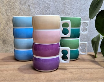 Taza de café Chromatics de Arzberg Porzellanfabrik, Alemania: diseño alemán de mediados de siglo