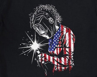 American Welder T-Shirt, Welder Shirt, Ironworker Welder Gift, Welding Shirt, Welding Shirt, Funny Welder Gift, Woman Welder Shirt