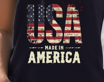 USA Made In America Tank Top, Cute 4th of July Tank Top, Red White and Blue Tank Top, Independence Day Tank, 'Merica, Patriotism, Fireworks