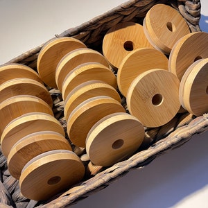Bamboo Lid | Beer Glass Can Lid | Glass Can | Beer Cup Lid | Iced Coffee Lid | Wooden Lid | Glass Lid | Beer Can Glass Lid
