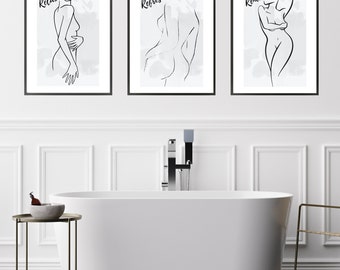 Bathroom prints, grey bathroom wall art, set of 3 bathroom prints, grey shower art, grey bathroom prints, bathroom pictures,digital download