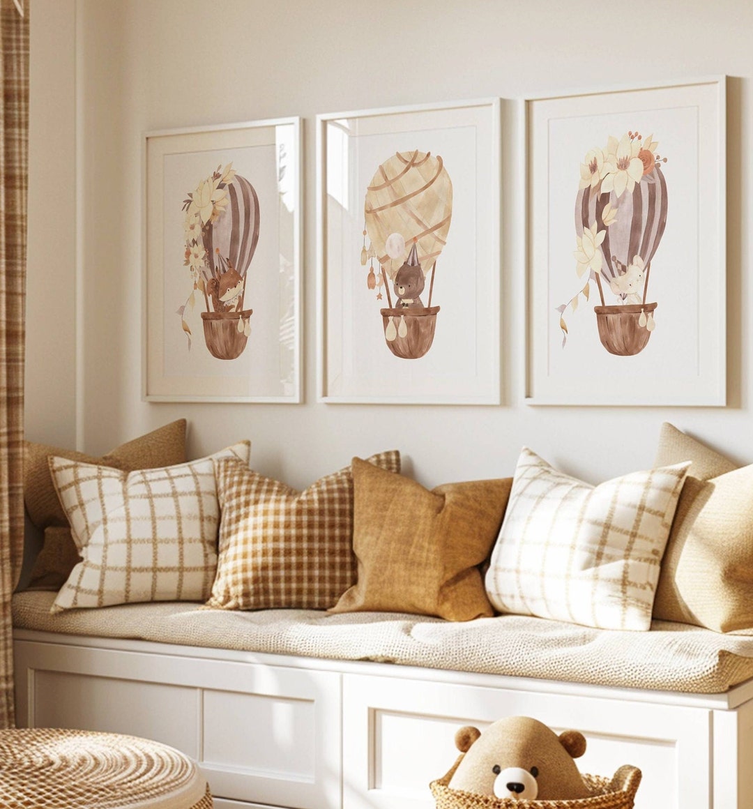 Nursery Wall Art, Set of 3 Woodland Nursery Prints, Neutral Nursery ...
