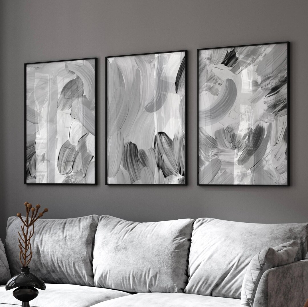 grey-abstract-wall-art-prints-gallery-set-of-3-etsy