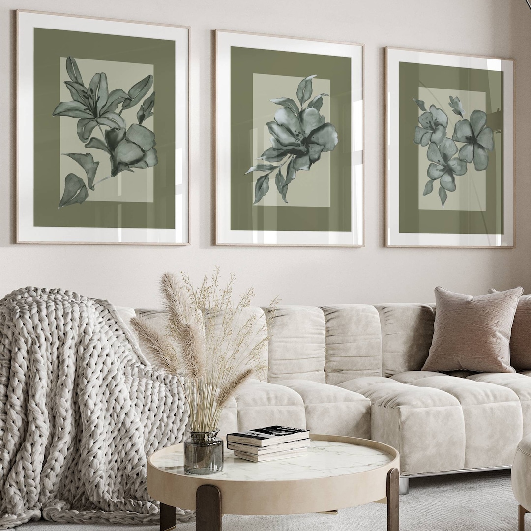 Green Wall Art, Sage Green Prints, Abstract Wall Art, Sage Green Home ...