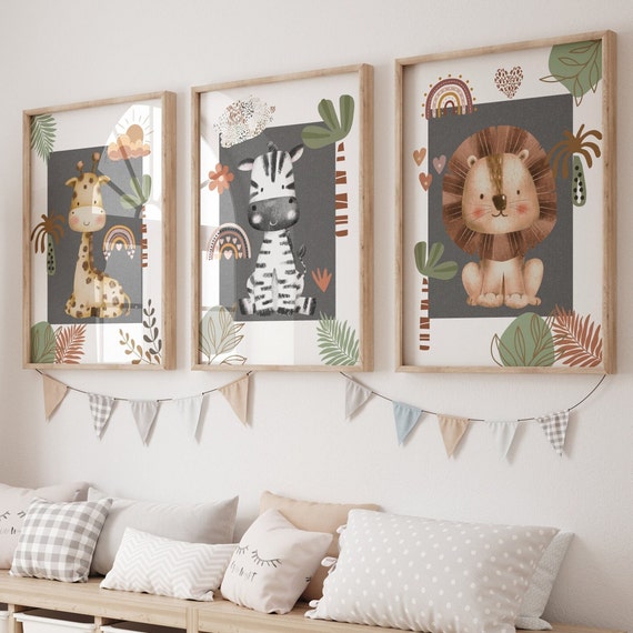 Grey nursery sale prints