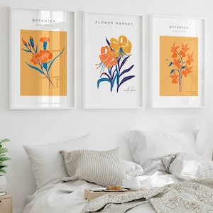 Yellow & Orange Flower Market Print Set: Gallery Wall Art