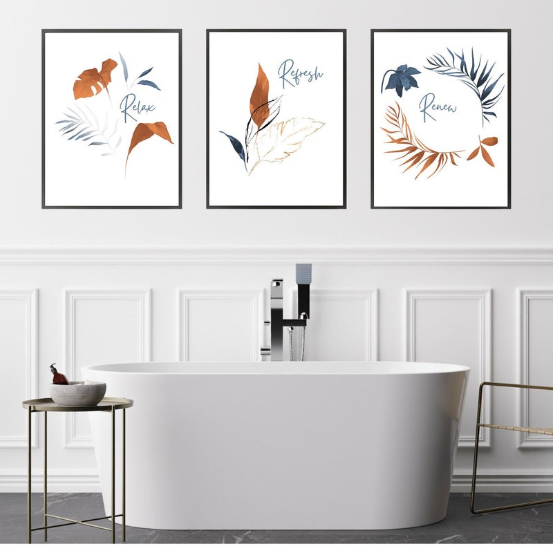 Navy Bathroom Decor - Etsy