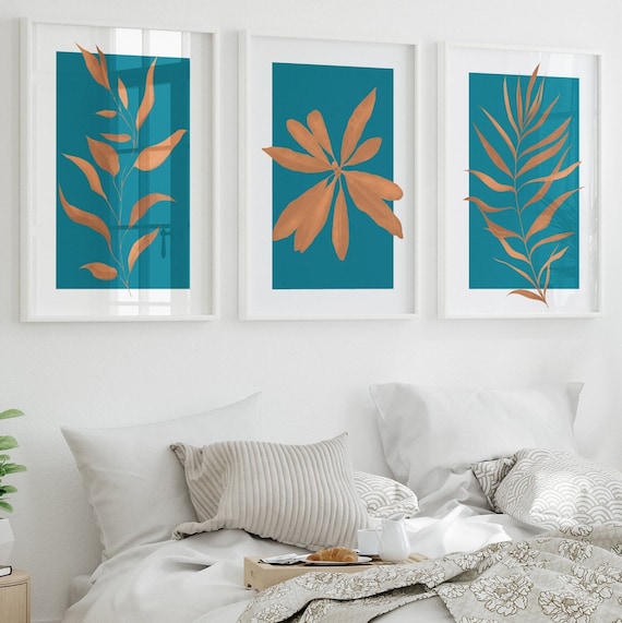 Teal & Terracotta Print Set: Modern Gallery Wall Art - Etsy