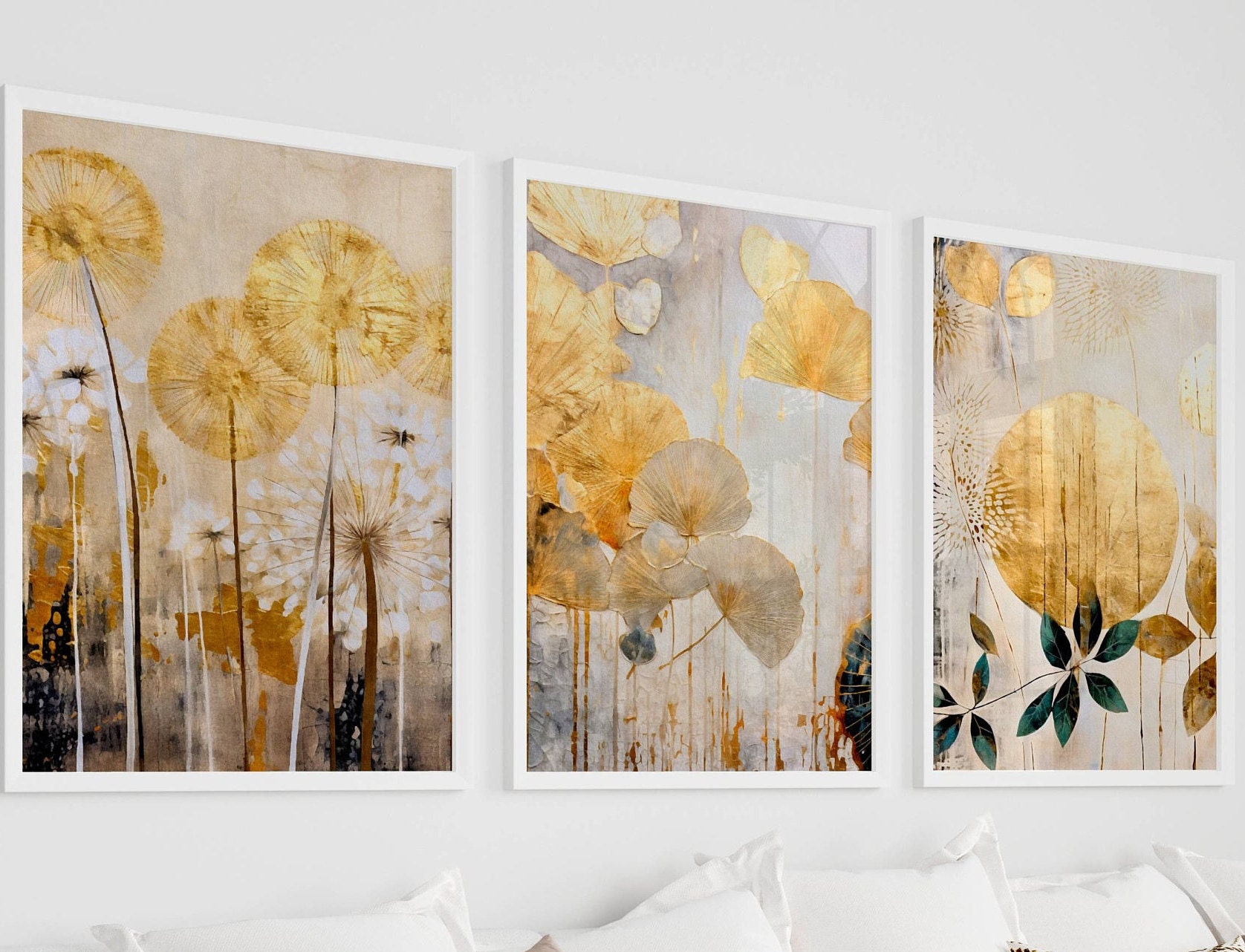 Artmyharbor 3-teilige Wandkunst – Botanischer Blumen & Schmetterling Druck, 30x40 Cm, Leinwand, Fertig Zum Aufhängen