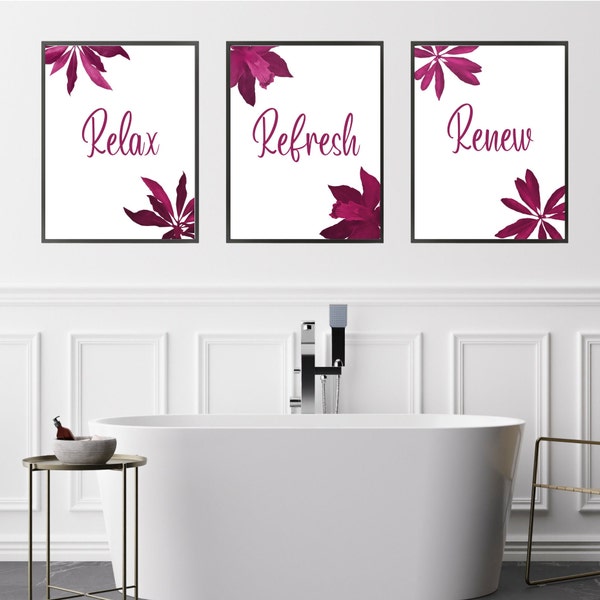 Pink Bathroom Art - Etsy