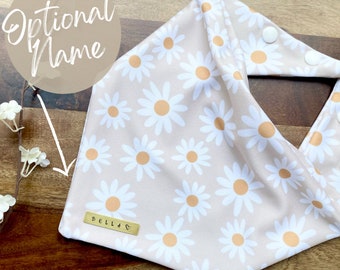 Soft Daisy Dog Bandana / spring dog bandana with snaps / bandana with name / custom bandana / new puppy gift / floral dog bandana