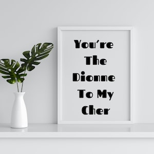 90s Downloadable Black and White Wall Print - Dionne Clueless