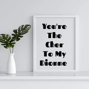 90s Downloadable Black and White Print - Cher Clueless