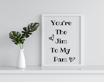 Jim und Pam The Office - Herunterladbares digitales Wandkunstdruckdekor