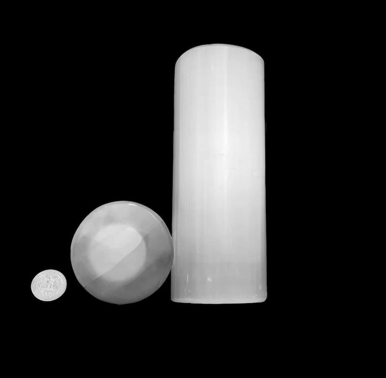 XL Selenite Lamp 14 " Crystal Lamp White Natural Light LED Cord Extra Large Pillar Tower image 2