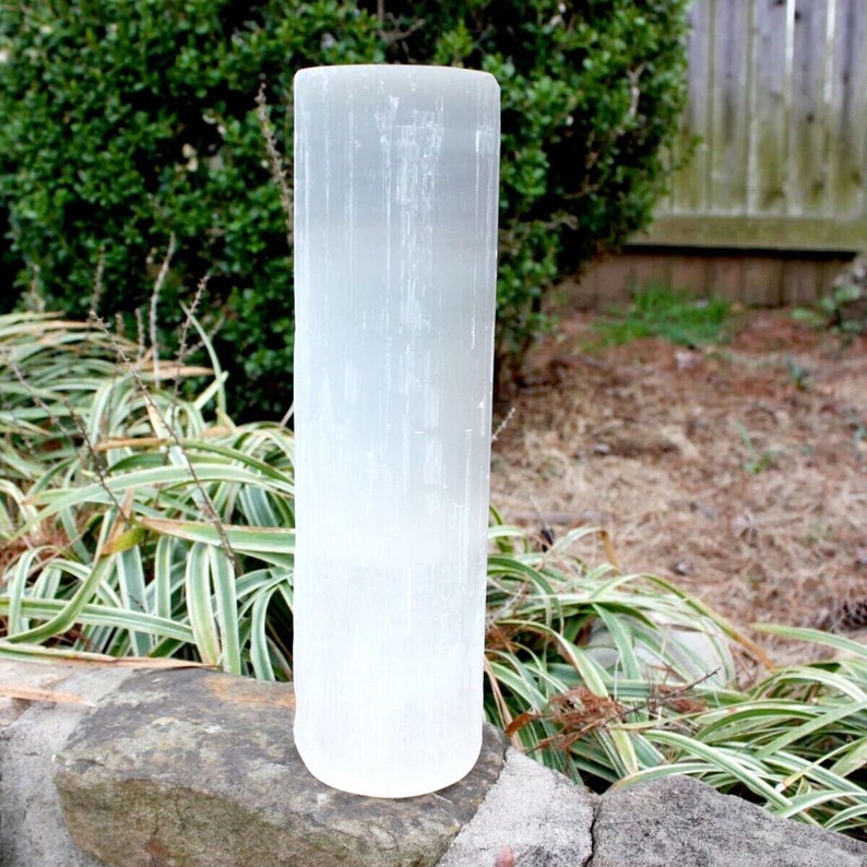 XL Selenite Lamp 14 " Crystal Lamp White Natural Light LED Cord Extra Large Pillar Tower image 10