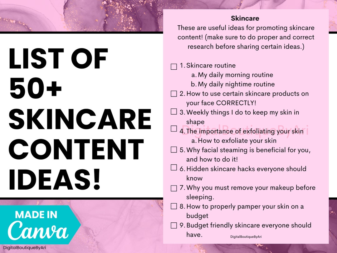 50 Skin Care Content Ideas Content Ideas Skin, Beauty Content Ideas