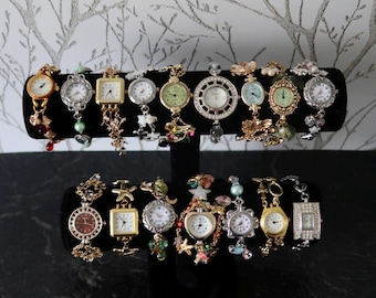vintage beaded watches crystal green blue coquette beach time watches aesthetic