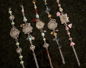 vintage beaded watches crystal blue pink purple star blue sky alice in wonderland green coquette beach time watches aesthetic