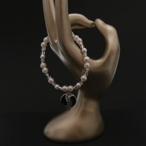 handmade, pearls, blue and white glass ocean beads coquette preppy bracelet