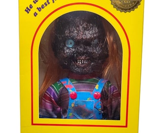 Chucky Charred burnt 14" mexican doll toy figure Childs Play w lights sound & box