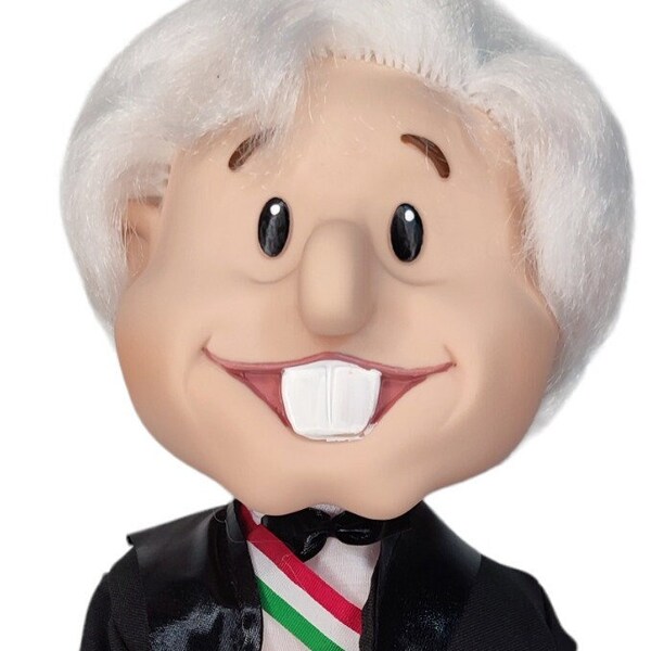 AMLO Andres Manuel Lopez Obrador Plushie 14" Morena Amlito presidential suit