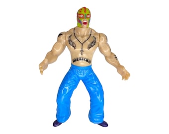 Rey Mysterio 7" hard plastic toy figure WWE wrestling