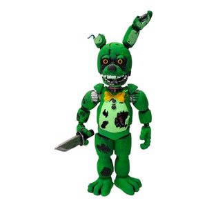 Figura de juguete de plástico duro mexicano de 8" de Bonnie Green de Five Nights At Freddy's Spring de William Afton animatrónico